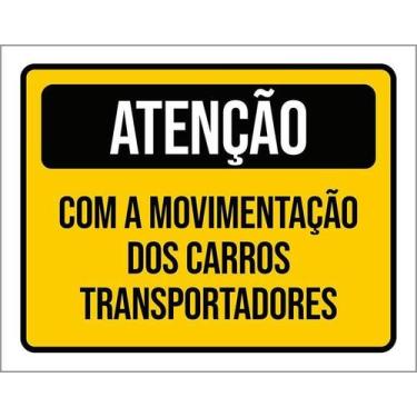 Imagem de Kit 5 Placa Acm Movimentação Carros Transpotadores 18X23 - Sinalizo