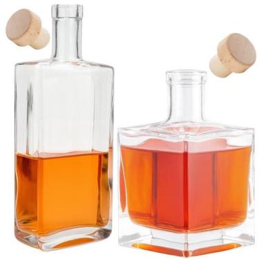 Imagem de Kit 2 Garrafas Vidro 500 ML Luxo Whisky Licor Casa Decoração - Casa16