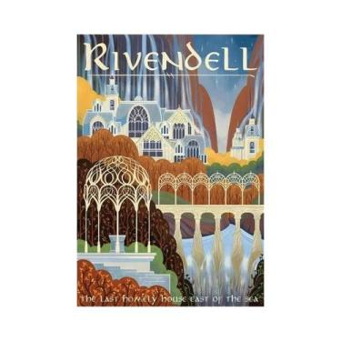 Imagem de Pôster Vintage Do Senhor Dos Anéis, Impressão Em Tela, Arte De Parede 