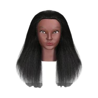 Imagem de Cabeça De Manequim Com Cabelo 100% Natural, Boneca De Treinamento De 1
