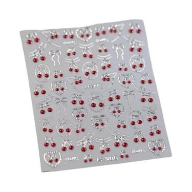 Imagem de Adesivos Decorativos Para Unhas Com Design De Patinha De Gato, Cereja 