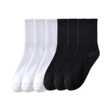 Imagem de Meias Femininas De Cano Médio 3-10 Pares Respiráveis Confortáveis Abso