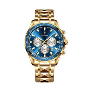 Imagem de Relógio Esportivo Masculino À Prova d'Água Em Aço Inoxidável Com Cronó