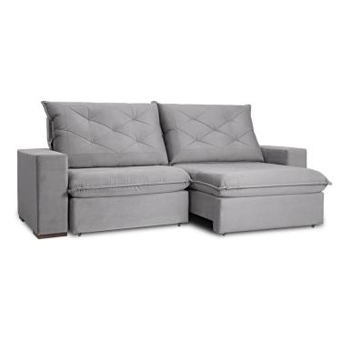 Imagem de Sofá 3 Lugares Retrátil e Reclinável Flexforma Premier Cinza Urbano 200 cm
