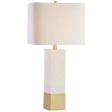 Imagem de Abajur Luminária de Mesa em Metal e Mármore, Estilo Contemporâneo Transicional com 73 cm de Altura para Quarto, Sala de Estar e Escritório