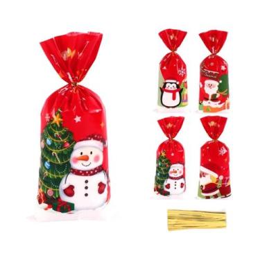 Imagem de Sacolas De Doces De Natal Embalagem De Biscoitos Do Papai Noel 25 50 1