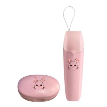 Imagem de Kit Porta Escova Pasta Dente Estojo E Saboneteira Coelhinho - - Mormin