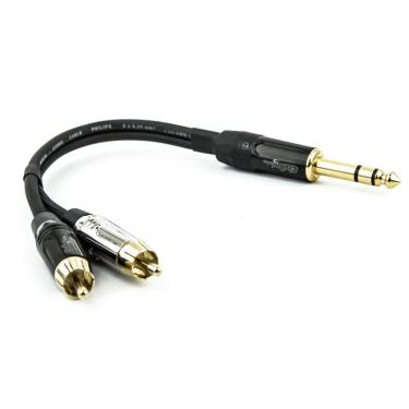 Imagem de Cabo P10 Para 2 Rca Profissional Estereo - 30 Cm