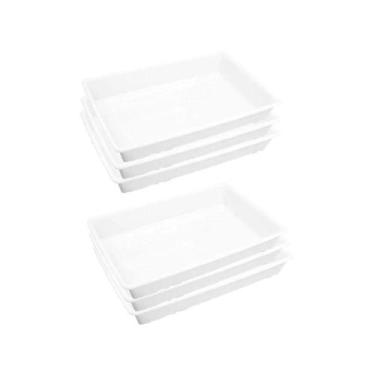 Imagem de Kit 6 Bandejas Plásticas 7l Plasvale Branco