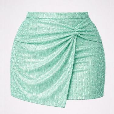 Imagem de Short Saia de Paete Brilhante Plus Size G1 ao G8 Cos Alto Luxo Elegant