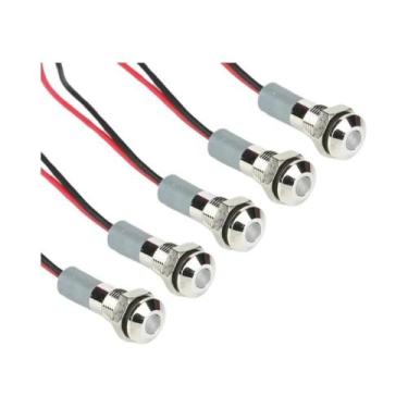 Imagem de Luzes Indicadoras LED De 6mm, 5 Peças, Impermeáveis, 3-6V 12-24V, Verm
