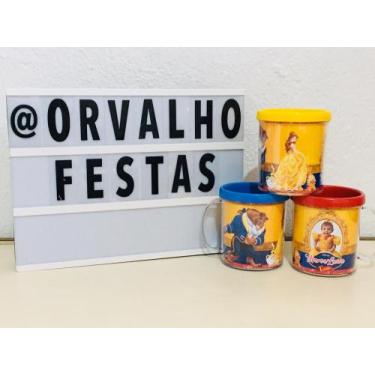 Imagem de Kit 10 Canecas Acrílico A Bela e a Fera - Orvalho Festas