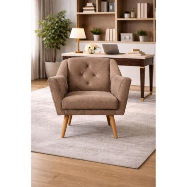 Imagem de Poltrona Rita Decorativa Reforçada para Recepção Clínica Salão Sala de Estar Veludo