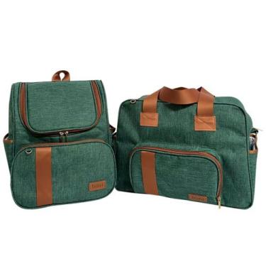 Imagem de Kit 2 Peças Bolsa Mochila Maternidade Linho Premium 2 Peças Impermeáve