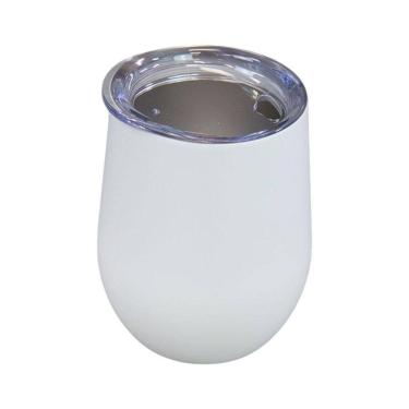 Imagem de Copo Térmico Em Aço Inox Branco Fosco Parede Dupla Com Tampa