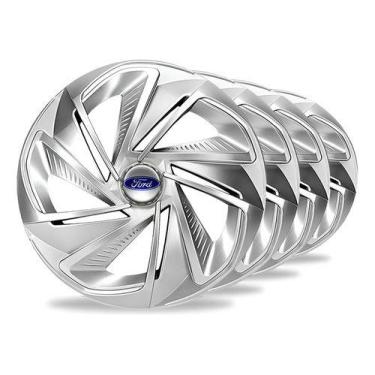 Imagem de Jogo 4 Calotas Aro 13 Nitro Silver Ford Fiesta Ka Focus Prateado - Eli