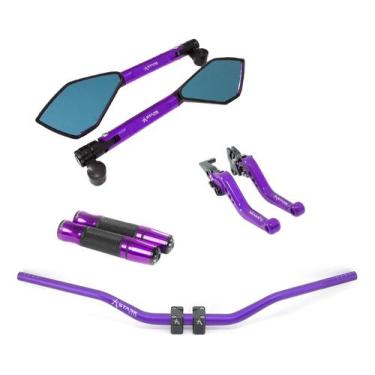 Imagem de Kit Guidão Manopla Manete Retrovisor Xre Falcon Tornado Bros - Stark R