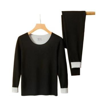 Imagem de Conjunto De Roupa Térmica Feminina Em Cashmere E Seda, Sem Marcas, Par