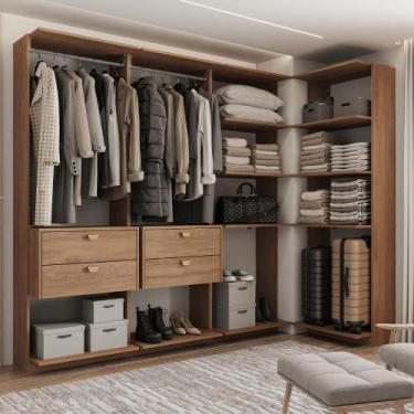 Imagem de Closet Modulado Canto 4 Gavetas Alasca Freijó Carraro