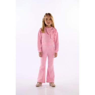 Imagem de Conjunto Blusão Laço e Calça Flare Quimby, Rosa