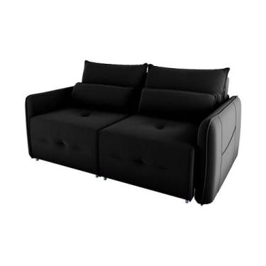 Imagem de Sofá Cama 2 Lugares Com Almofadas 205Cm Celine Veludo Cinza Matrix, VE