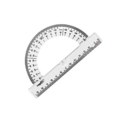 Imagem de Transferidor Maxcril 180 Max Premium com Escala Precisa 18CM 1 Unidade