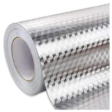 Imagem de Papel Alumínio Adesivo Impermeável 4m Forrar Armário Gaveta - Clink, M