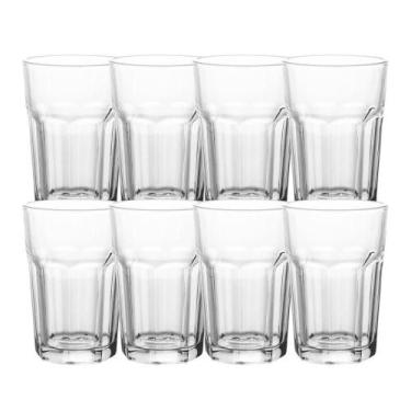 Imagem de Jogo 8 Copos De Vidro Alto Vidro Para Drink Bebidas Allure Transparent