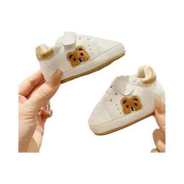 Imagem de Sapatos Para Bebês Com Design De Urso Em Cartoon, Isolamento De Algodã