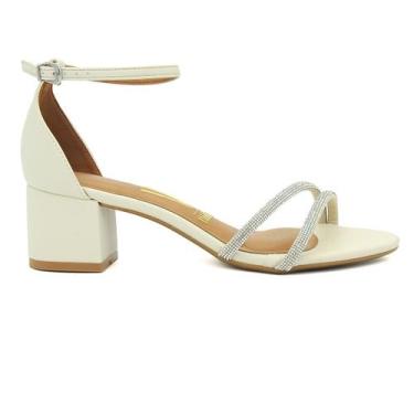 Imagem de Sandália Vizzano Original Calcanhar Fechado Feminino 1815, 38, Off, Wh