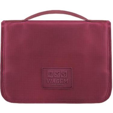 Imagem de Necessaire de Gancho para Viagem Lisa - Jacki Design, Vinho