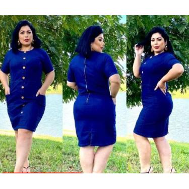 Imagem de Vestido Jeans Plus Size - Cris modas , G2