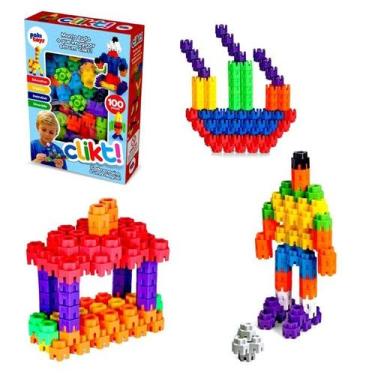 Imagem de Brinquedo didatico clickt c/100 pecas - PAKIPLAST