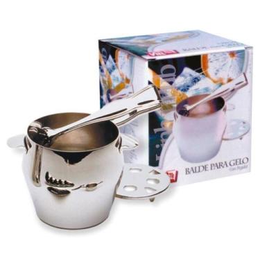 Imagem de Balde para Gelo com Pegador Inox 1 Litro - Viel