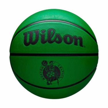 Imagem de Bola de Basquete Wilson NBA Team Tribute Solid Tamanho 7, Verde, Único