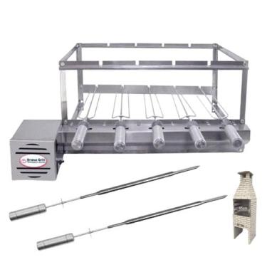 Imagem de Brasa Grill Tradicional Gira 5 Espetos para Churrasqueira Pré Moldada 
