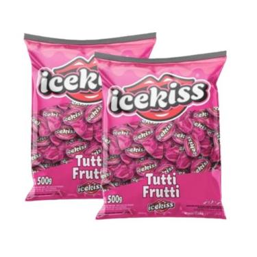 Imagem de Bala Dura Icekiss Tutti Frutti 500g - 2 Pacotes
