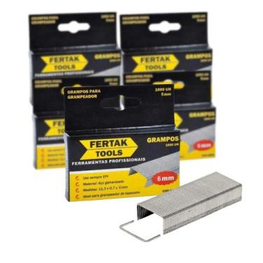 Imagem de Kit Grampos Para Grampeador Tapeceiro 06mm 5000 Peças Fertak