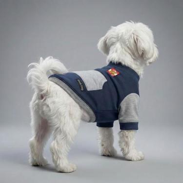 Imagem de Camiseta Cachorro Canguru Moleton Inverno Preto/Cinza Snob Dog, P