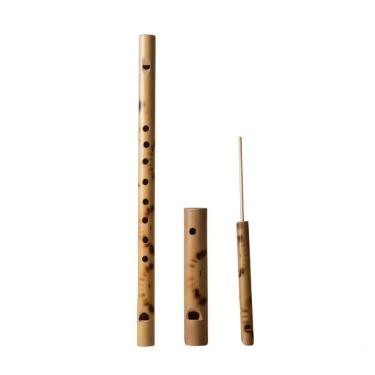 Imagem de Kit 3 Instrumentos Musicais Artesanais de Bambu Indígenas Tupi