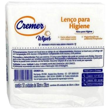 Imagem de Lenço para Banho e Higiene Wipes com 50 unidades Cremer