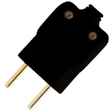 Imagem de Pino Macho Ilumi Prensa Cabo 2P 10A/250V Preto - Embalagem com 10 Unid
