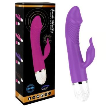 Imagem de Vibrador Feminino com Estimulador Clitoris - 10 modos - Pilha AAA - VI