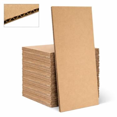Imagem de Chapa de Papelao ADF Ondab Parede Simples 33CM X 70CM 100 Unidades 330g 3mm Sustentavel Bege