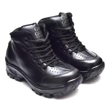 Imagem de Bota Coturno 100%Couro GM GOD com C.A bico PVC REF 03 PRETO., Preto, 3