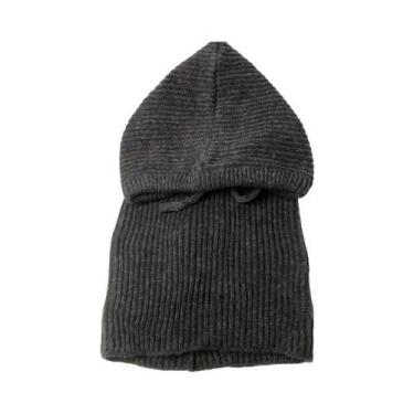 Imagem de Gorro Feminino De Tricô Grosso E Quente Com Capuz Balaclava, Gola Fals