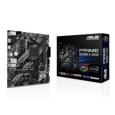 Imagem de Placa Mãe Asus Prime B550M-K Argb Ddr4 Am4 Matx M.2 Usb 3.2 Hdmi Displ