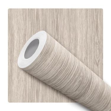 Imagem de Papel De Parede Adesivo Lavável Sala Efeito Madeira Envelhecida Clara 