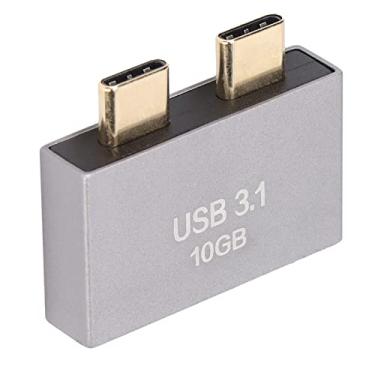 Imagem de Adaptador tipo C duplo para USB 3.1, adaptador portátil durável plug and play de alta velocidade tipo C multifuncional para OS X Book