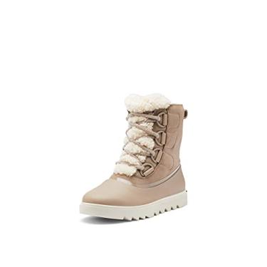Imagem de SOREL Bota feminina Joan of Arctic Next Lite — Botas de neve impermeáveis de couro e camurça, Ômega acinzentado, Fawn, 6.5